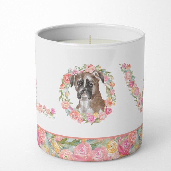 Carolines Treasures 3.75 x 3.25 in. Unisex Boxer No.3 Love 10 oz Decorative Soy Candle WDK4341CDL - main